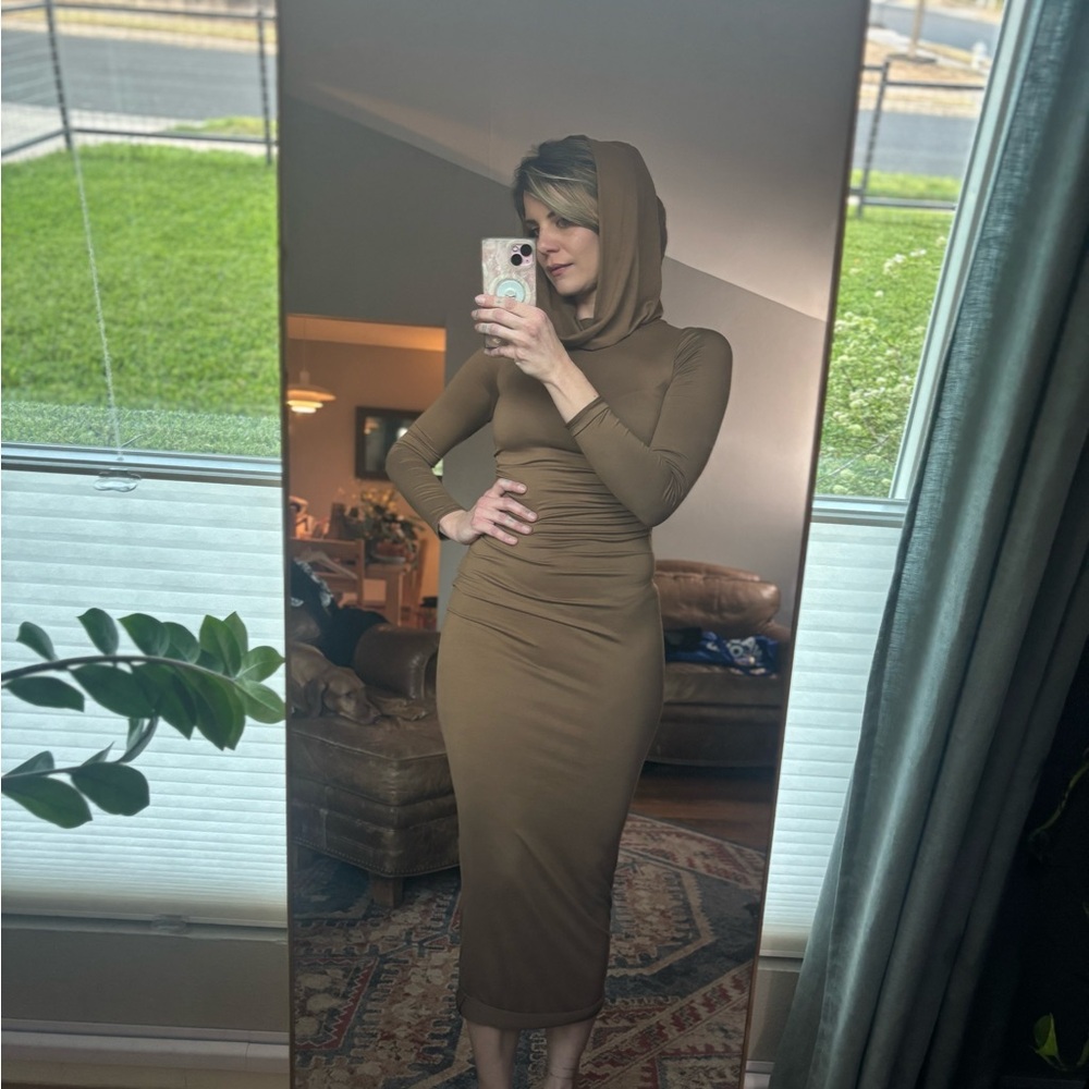 Fashion Nova Tan hooded dress